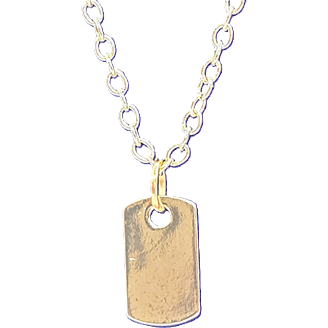 14K Gold Plated Rectangle Lettering Pendant - Personalized